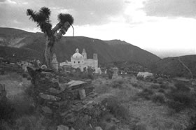 From behind the Cemetery.